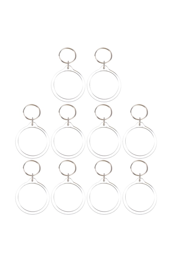 10Pcs Blank Insert Photo Frame Key Ring for Custom Keychains