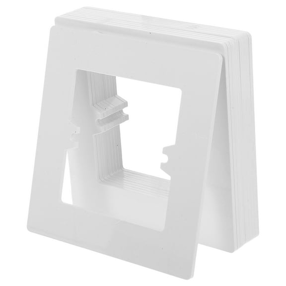 PBPBOX 10Pcs Decorative Wall Switch Covers White PVC Plate for Outlet Gap Concealer