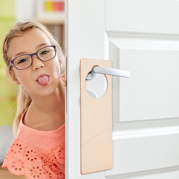 PBPBOX 10Pcs Home Door Decor Khaki Wood Direction Sign for DIY Projects