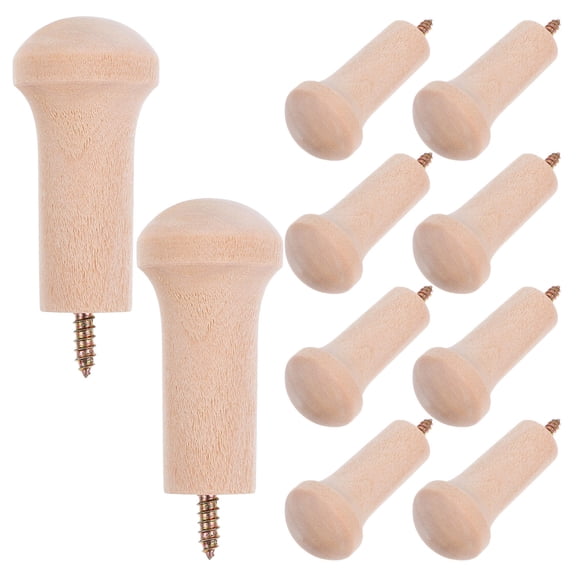 PBPBOX 10Pcs Wood Shaker Peg Hanging Towels Light Yellow Storage Solution for Homeowners