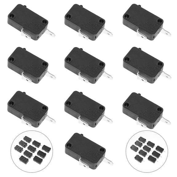 PBPBOX 10Pcs Microwave Replacement Parts Abs Black Micro Limit Switch for Home Appliance Repair