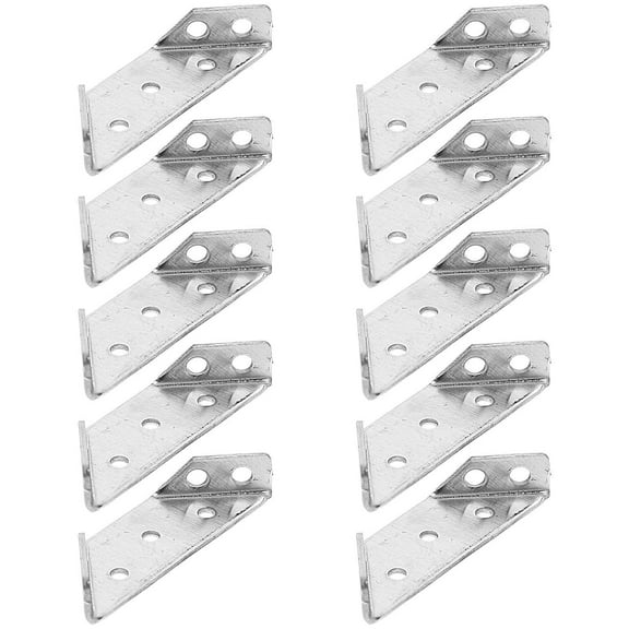 PBPBOX Angle Steel Shelf Bracket Easy Installation 10Pcs Silver