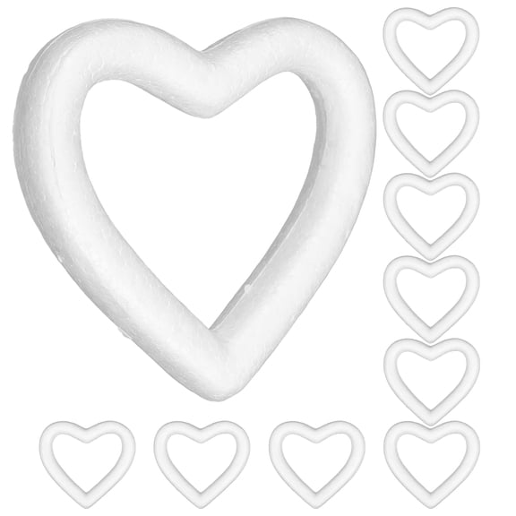 PBPBOX 10Pcs White Hollow Heart Model Ornament Lightweight Durable for School and Holiday Decorations