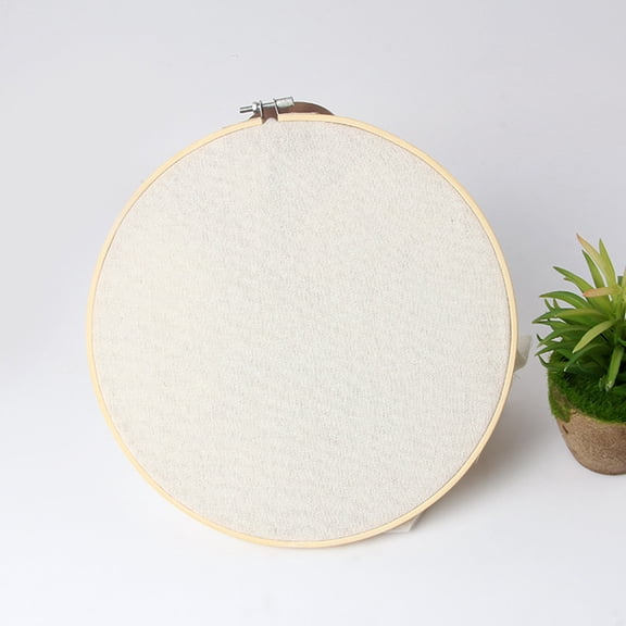 PBPBOX 10Pcs Cross Stitch Circle Beige Frame for Embroidery Quilting and Handmade Decorations