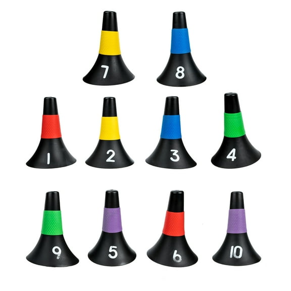 PBPBOX 10pcs Cone Shaped Training Markers for Basketball Assorted Color