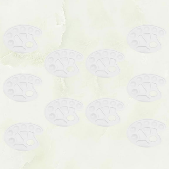 PBPBOX 10Pcs Sturdy White Color Palette Tray Plastic for Drawing and Painting Use