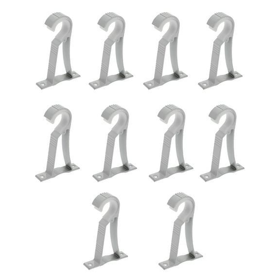 PBPBOX 10Pcs Curtain Rod Bracket Set White Aluminium Alloy with Smooth Finish Easy to Install