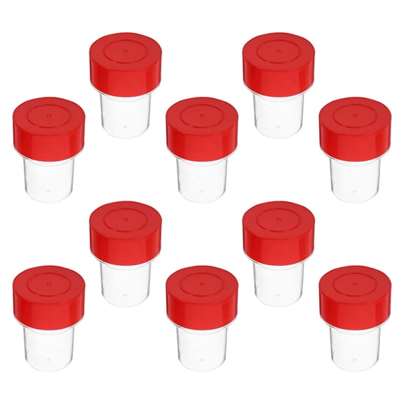 PBPBOX 10Pcs Transparent Red Stamper Storage Box Plastic Seal Holder for Office and Craft