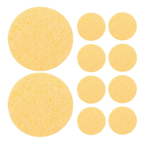 PBPBOX Round Natural Sea Sponge for Hermit Crabs High Moisture Retention Yellow 10Pcs