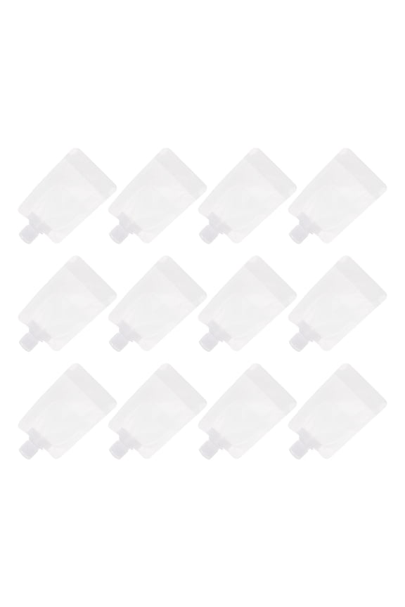 12Pcs Portable White Plastic Travel Pouch Leakproof Lotion and Shampoo Containers