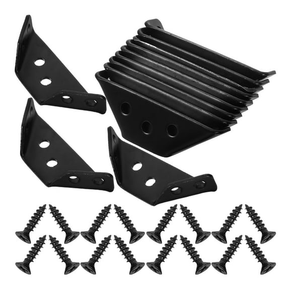PBPBOX 12Sets Black Corner Braces for Shelves and Cabinets Strong Durable Furniture Brackets