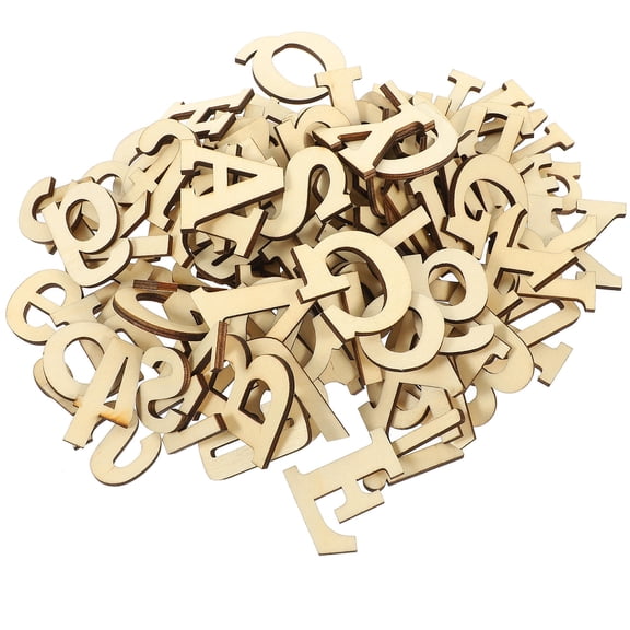 PBPBOX 124Pcs Wood Numbers Household Letter Adornment for Children Office Wedding Decorations