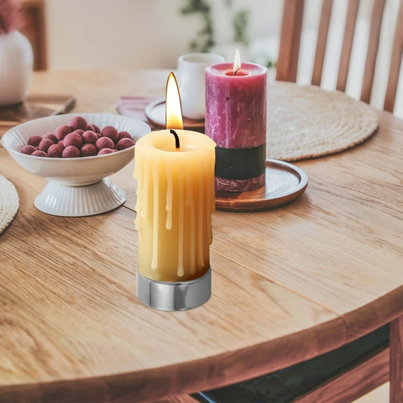 PBPBOX Taper Candles Holder Candle Insert Cups Silver Iron 12Pcs