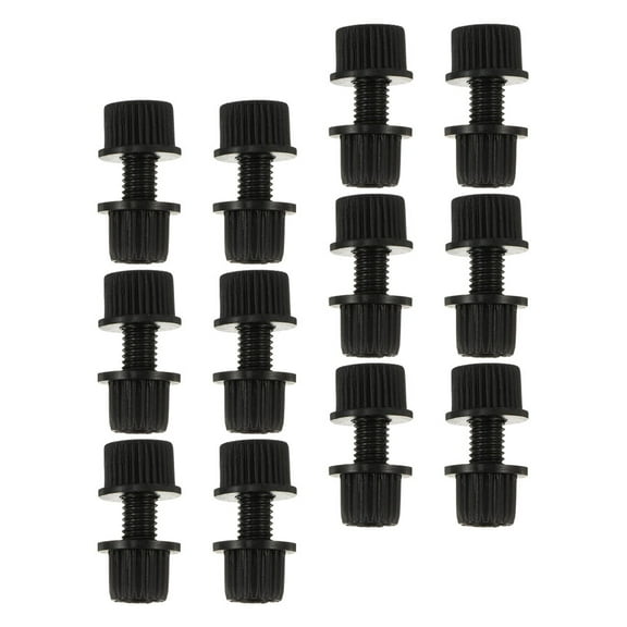 PBPBOX 12Pcs Black Motorcycle License Plate Screws Durable Nylon with Effortless Installation