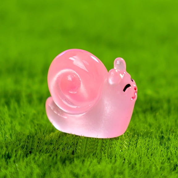 PBPBOX 12Pcs Microlandscape Mini Sculpture Snail Figurines Assorted Color Glowing in the Dark Yard