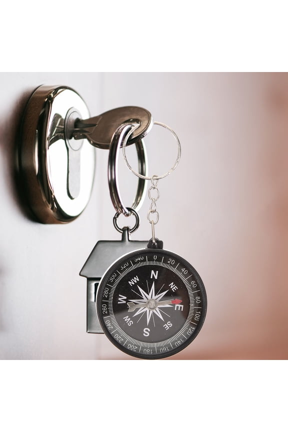 12Pcs Mini Compass Keychain Silver Treasure Hunt Children Gifts