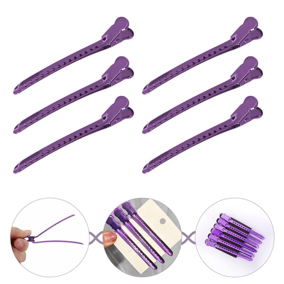 PBPBOX Hair Sectioning Clips Hair Styling Partition Positioning Clip Purple 12Pcs