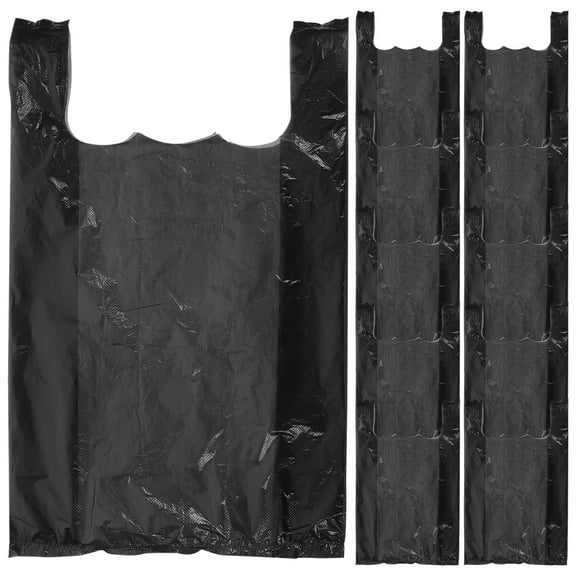 PBPBOX Black Plastic Grocery Bags 150Pcs Strong and Tear-Resistant for Storage