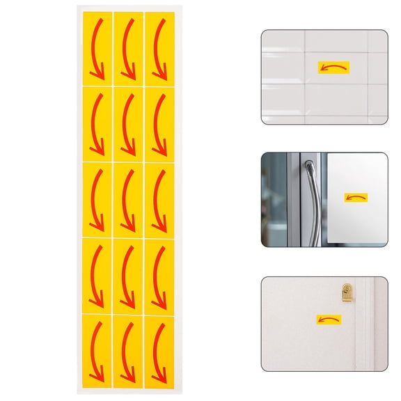 PBPBOX 15Pcs Yellow Arrow Stickers for Home Direction Safety Warning and Floor Marking
