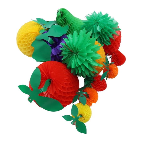 PBPBOX 15Pcs Festival Party Fruit Lantern Hanging Ornaments Plastic Decorative Honeycomb