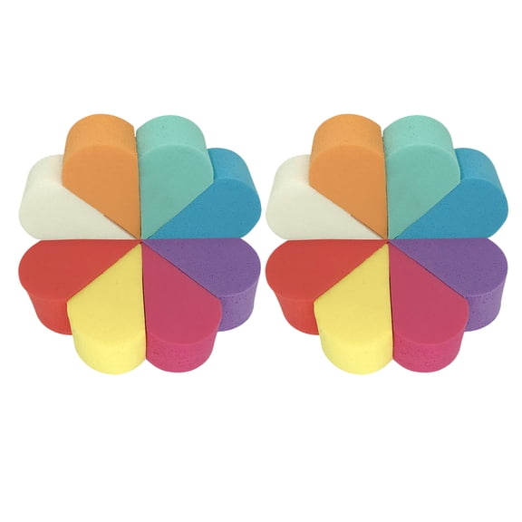 PBPBOX 16pcs Makeup Cushion Puff for Cream Application Flower Shape Assorted Color for Women