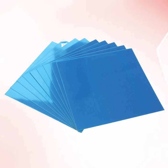 PBPBOX 18Set Stick On Mirror Square Decorative Wall Decor Blue Functional Bathroom Hotel