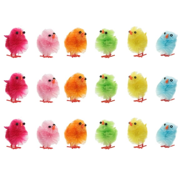 PBPBOX 18pcs Mini Easter Chicks Assorted Color Decorative Chicks For Home Decor During Easter
