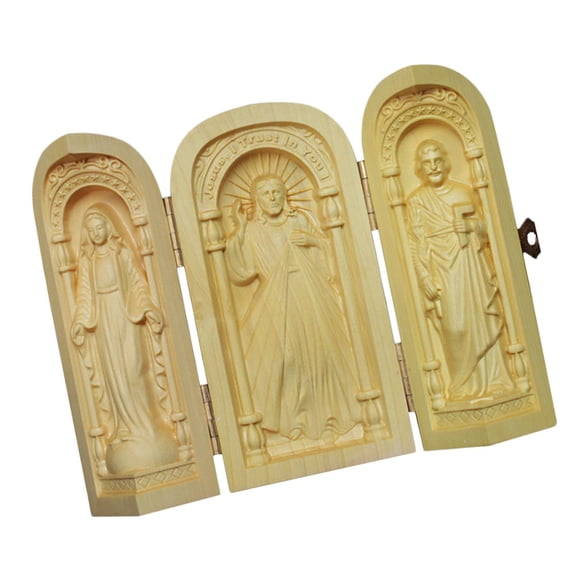 PBPBOX 1PC Wooden Tabletop Decor Light Brown Wooden Sculptures for Home Decoration