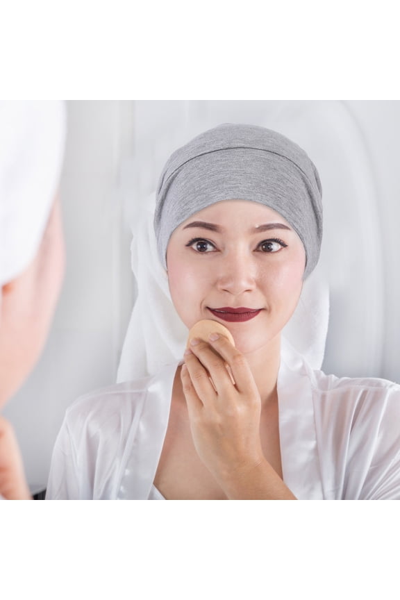 1Pack Female Sleeping Cap Grey Modal Cotton Stretchy Design for Adults Sleep