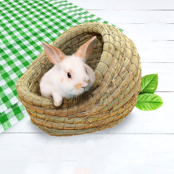 PBPBOX 1Pack Green Hamster Sleep Beds Nest Shaped Woven Nest for Small Animals Indoor Use 7.86X5.89X5.11in