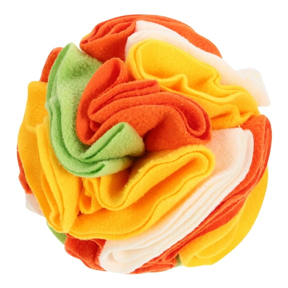 PBPBOX 1Pack Multi-Color Polar Fleece Dog Sniff Ball Toy for Foraging Design Indoor Play and Outdoor Garden