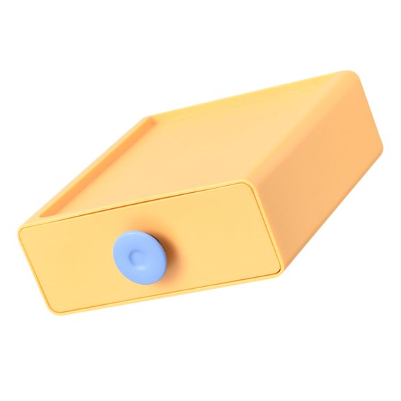 PBPBOX 1Pc Yellow Desktop Storage Box Drawer Type Cosmetics Storage Case Made with High Grade PP Material