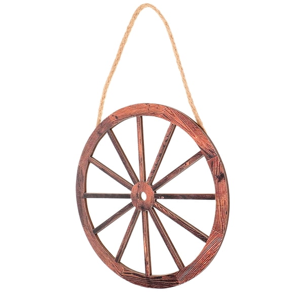 PBPBOX 1Pack Rustic Wooden Wall Decoration 7.9x7.9x0.2in Dark Red for Home and Outdoor Use