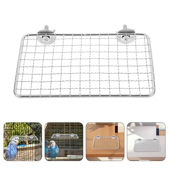 PBPBOX Parrot Rest Platform Stainless Steel Plated Silver for Daily Use Comfortable and Reliable