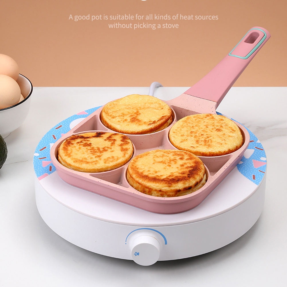 PBPBOX Pink Non Stick Egg Frying Pan with Groove Design for Easy Cooking and Even Heating