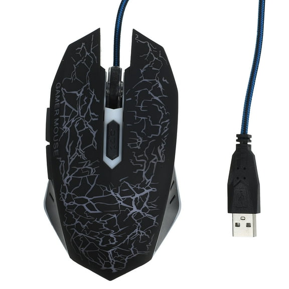 PBPBOX Black Optical USB Mouse with Anti Skid Roller and Rgb Lighting Ergonomic Design for Computer Use
