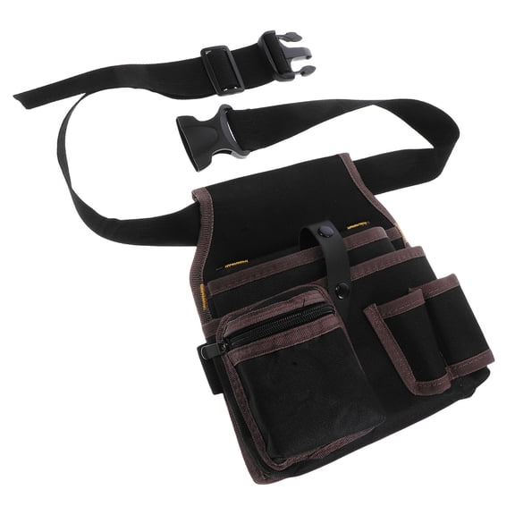 PBPBOX 1Pc Electrician Waist Bag Black Oxford Cloth Tool Pouch Practical Multi Compartment Storage