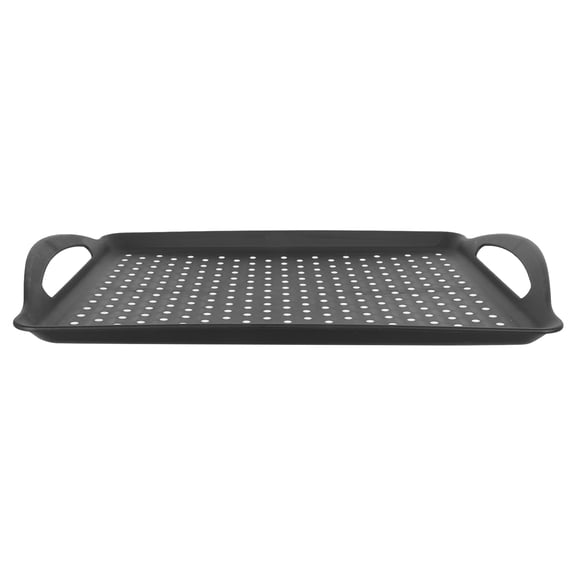 PBPBOX 1Pc Black Plastic Storage Tray with Anti Slip Surface and Stylish Polka Dot Design