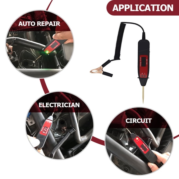 PBPBOX 1Pcs Car Voltage Tester Pen for Voltage Testing and Ergonomic Grip Handle in Black 15.50X3.00X1.00CM