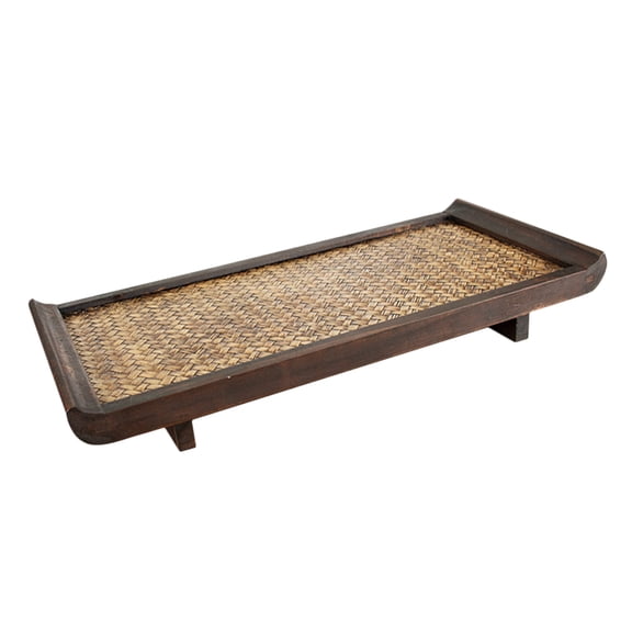 PBPBOX Wooden Rectangular Coffee Color Serving Tray for Tea Snacks and Restaurant Use