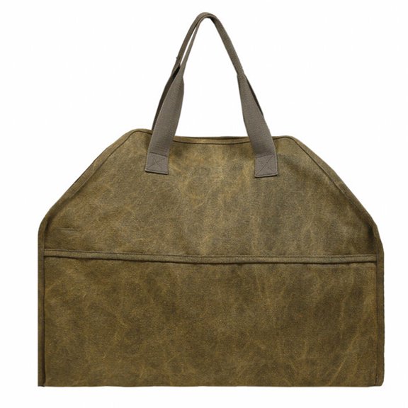 PBPBOX Premium 16Oz Canvas Log Holder Bag Olive Green Easy for Home and Camping