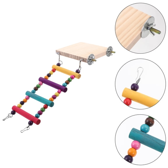 PBPBOX Assorted Color Bird Cage Ladder Made of Wood for Parakeets and Small Bird Activity