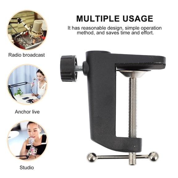 PBPBOX Table Base Mount Table Mounting Clamp Black 1Pcs 3.97X3.54X1.18in Aluminum