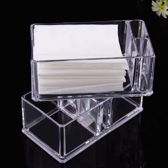 PBPBOX Clear Acrylic Napkin Organizer Storage Case for Cosmetics Cotton Swabs and More