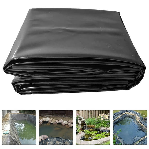 PBPBOX 1Set Black HDPE Rectangular Pond Liner for Outdoor Fish Enthusiast Garden Use 118x98in