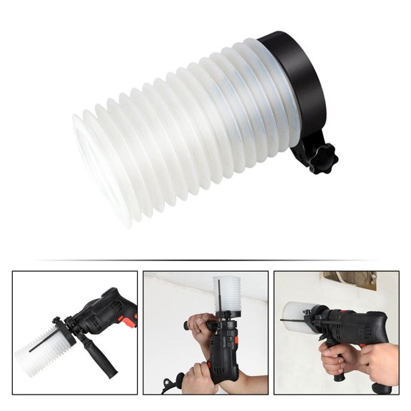 PBPBOX White Electric Drill Cover PVC and Rubber Dust Collector for Wall and Ceiling Drilling