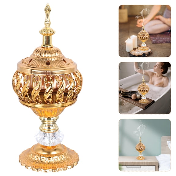 PBPBOX 1Pc Artistic Golden Incense Censer Holder Decorative Desktop Home Censer Adornment