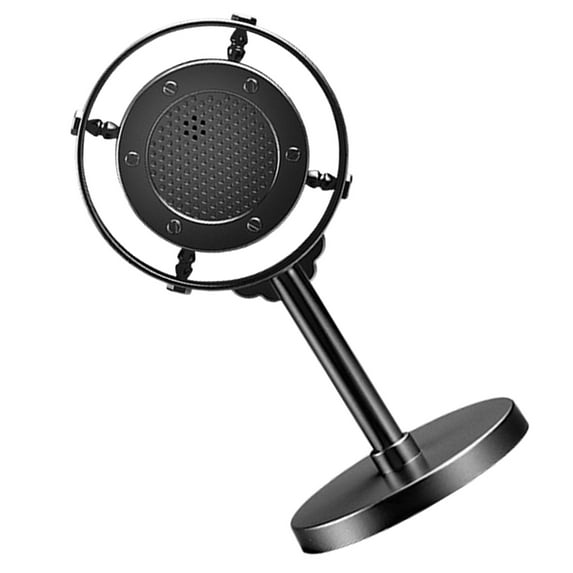 PBPBOX News Reporter Microphone Prop Black ABS 1Pcs Retro Style