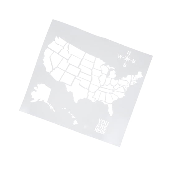 PBPBOX Multi Hollow Drawing Stencils American Map Templates for Art and Craft 1Pc