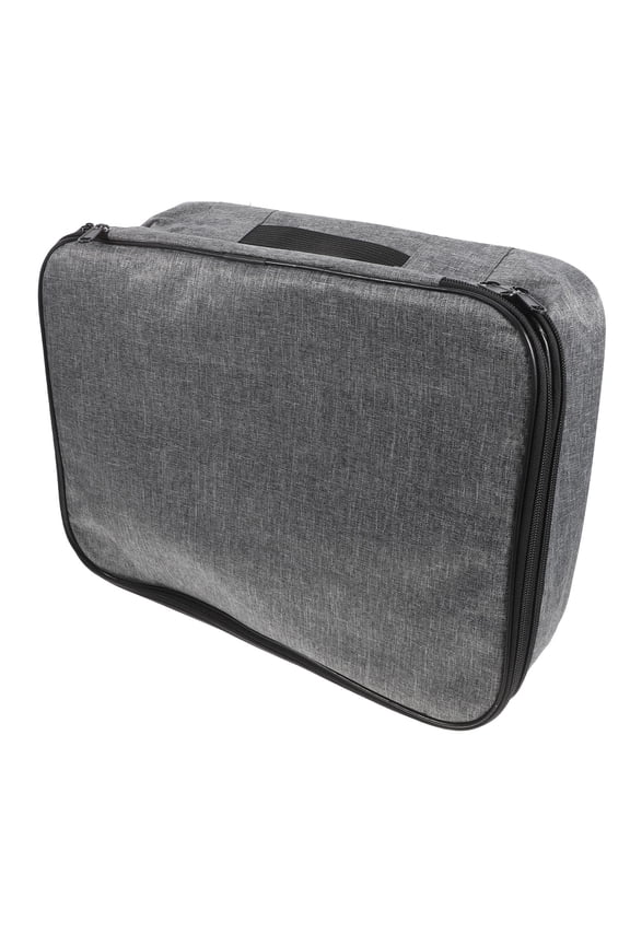 1Pc Large Capacity Grey Sundries Pouch Waterproof Business Trip Storage Bag with Double Lock